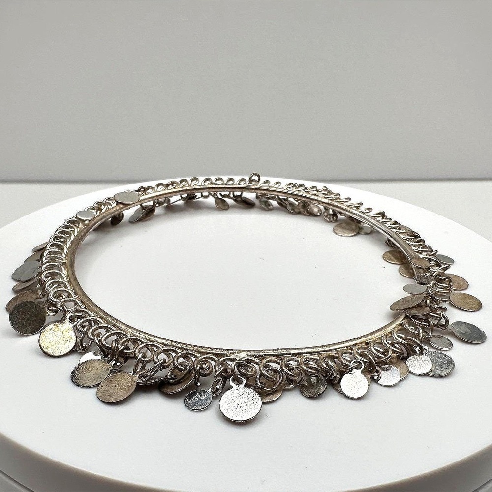 Vintage 80s Coin Charm Cuff Bracelet Boho Women's Classic Fashion Jewelry Y2K‎